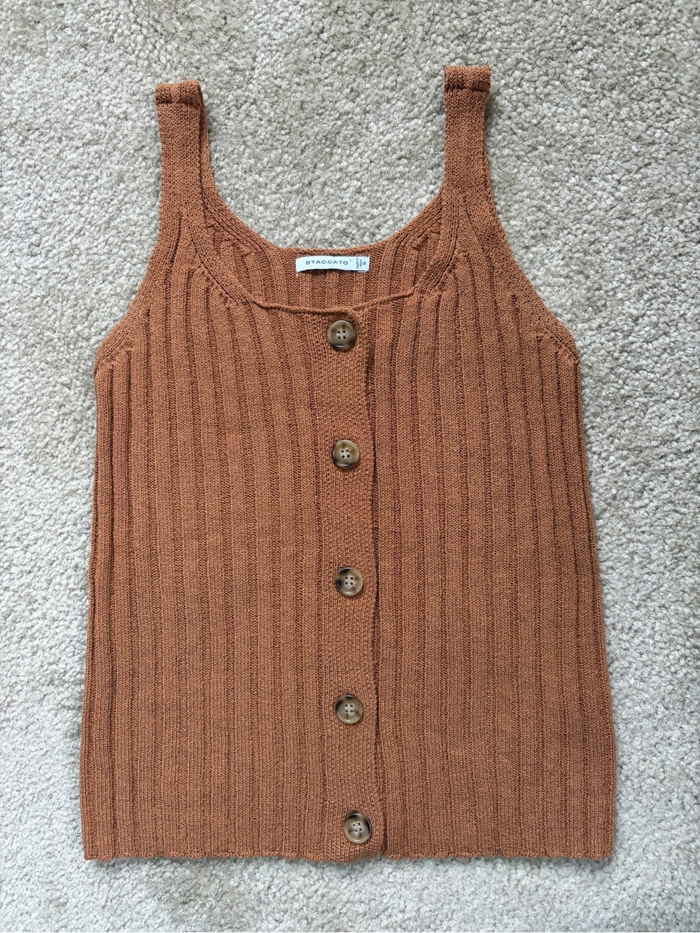 Staccato Ribbed Tan Tank Top